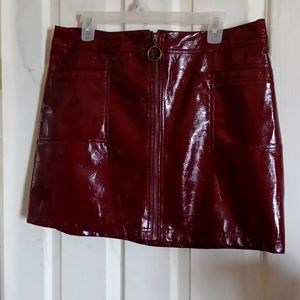 Wild Fable XL Burgundy patent leather mini skirt